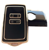 Renault Megane 4 Talisman Duster Sandero Nano Kart Kılıfı Kumanda Kılıfı Oto Anahtarlık Siyah - 1