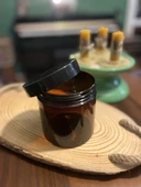 500 Ml Amber Plastik Kavanoz Siyah Kapaklı - 1