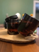 2'li 500 Ml Amber Plastik Kavanoz Siyah Kapaklı - 1