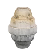 Crearthome Topaç Dekoratif Cam Vazo Sarı-Gri 16,5*16,5*23,5 cm AK.JK0022 - 1