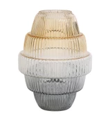 Crearthome Topaç Dekoratif Cam Vazo Sarı-Gri 22,5*22,5*30 cm AK.JK0024 - 1