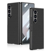 Vendas Samsung Galaxy Z Fold 6 Kılıf Karbon Fiber Tasarımlı Titanyum Metal Zore Kıpta Caz Kapak - 1