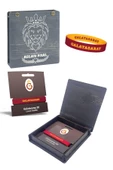 Galatasaray Orijinal Çift Taraflı Silikon Bileklik Hediyelik Ahşap Kutulu - 1