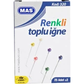 MAS Renkli Başlı Toplu İğne 32 Mm - 1