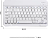 Hegitech Pro 10 10.1" Uyumlu Kablosuz Bluetooth Şarj Edilebilir Klavye - Beyaz - 6