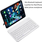 Hegitech Pro 10 10.1" Uyumlu Kablosuz Bluetooth Şarj Edilebilir Klavye - Beyaz - 2