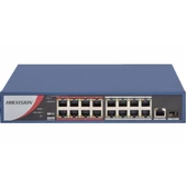 HIKVISION 16port 130w FULL PoE DS-3E0318P-E/M(B) 10/100 Yönetilemez Switch - 1