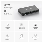 MERCUSYS 10-PORT MS110P 10/100 YÖNETİLMEZ 65W 8-PORT POE SWITCH - 4