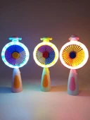 Işıklı Renkli USB ve Şarjlı Masaüstü Vantilatörü Fan - 1