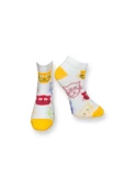 Me-vo Tekli Beyaz Renkli Bay/Bayan Unisex Esnek Nem Alabilen Pamuklu Kedi Desenli Patik Çorap thumbnail 1