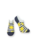 Me-vo Tekli Lacivert Renkli Bay/Bayan Unisex Esnek Nem Alabilen Pamuklu Limon Desenli Patik Çorap thumbnail 1