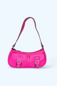Me-vo Kadın Pembe Renkli Suni Deri Mini Boy 2 Küçük Cepli Çanta thumbnail 1