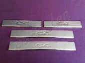 WOC Chrome Citroen C4 Krom Kapı Eşiği 2010-2020 4 Parça Paslanmaz Çelik - 1