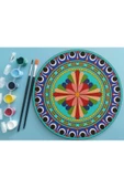 2Li Mandala Boyama Seti- 2 DESENLİ PLAKA-6 RENK AKRİLİK BOYA-2 ADET FIRÇA - 4