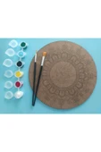 dudu ahşap 2Li Mandala Boyama Seti- 2 DESENLİ PLAKA-6 RENK AKRİLİK BOYA-2 ADET FIRÇA - 5