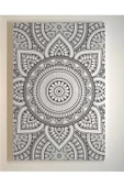 25x35 Resimli Tuval Çocuk Boyama Seti- OTANTİK-MANDALA-6 renk akrilik boya ve 2 fırça adet fırça - 1