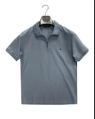 Gewer Fermuarlı Yakalı Slim Fit Kısa Kol Erkek Tişört-6819 - 1