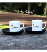 Kocam da Kocam - Karım da Karım Tasarımlı ve İsme Özel 2'li Türk Kahvesi Fincan Takımı - 2