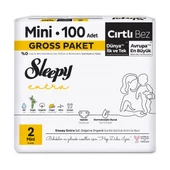 Sleepy Extra Günlük Aktivite Gross Paket Bebek Bezi 2 Numara Mini 100 Adet thumbnail 2
