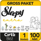 Sleepy Extra Günlük Aktivite Gross Paket Bebek Bezi 1 Numara Newborn 100 Adet - 1
