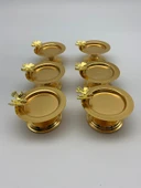 6'lı Kelebekli Gold Makaronluk, Lokumluk, Çay ve Kahve Yanı Sunumluk, Metal Şekerlik - 5