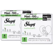 Sleepy Natural Gross Paket Bebek Bezi 4 Numara Maxi 200 Adet thumbnail 3