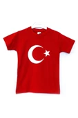 Kısa Kollu Bayrak Baskılı T-shirt - 1