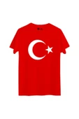 Kısa Kollu Bayrak Baskılı T-shirt - 5