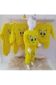 Sarı Tweety Nakışlı Peluş Kız - Erkek Çocuk Welsoft Eşofman Takımı 2-12 Yaş - 4