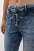 Kadın Bağcıklı Likralı Jean Pantolon - 7