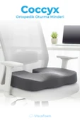 Ortopedik Oturma Minderi Hemeroid Basur Kuyruk Sokumu Coccyx Oturma Minderi Visco Minder Gri thumbnail 1