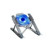 Tx 6X TXACNBPS03 Yükseklik Ayarlı Rgb Fanlı 11"-15,6" Uyumlu Alüminyum Katlanabilir Notebook Ve Laptop Soğutucu Stand - 1