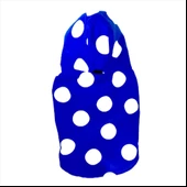 Puantiyeli Mavi Yağmurluk Kapşonlu  Köpek Yağmurluğu - 2