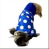 Puantiyeli Mavi Yağmurluk Kapşonlu  Köpek Yağmurluğu - 6