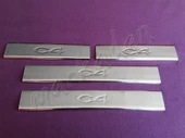 WOC Chrome Citroen C4 Krom Kapı Eşiği 2010-2020 4 Parça Paslanmaz Çelik - 1