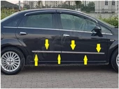 Markadan Fiat Linea Krom Yan Kapı Çıtası 2006-2018 4 Parça Paslanmaz Çelik thumbnail 1