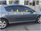 Peugeot 407 Krom Cam Çıtası 2004-2010 4 Parça Paslanmaz Çelik thumbnail 4