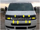 DB Chrome VW T5 Transporter Ön Panjur Nikelajı 2010-2014 2 Parça P.Çelik - 1
