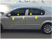 Markadan Opel Astra H Sedan Krom Cam Çıtası 2008-2013 4 Parça Paslanmaz Çelik thumbnail 2