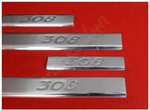 Markadan Peugeot 308 Krom Kapı Eşiği Baskı 2007-2013 4 Parça Paslanmaz Çelik - 3