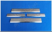 Peugeot 308 Krom Kapı Eşiği Baskı 2007-2013 4 Parça Paslanmaz Çelik thumbnail 1