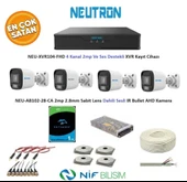 Neutron 2mp 4 kameralı Sesli Dış ortam AHD Full Kamera Seti 1TB Disk NEU-XVR104-FHD NEU-AB102-28-CA - 1