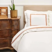 Karaca Home White Colllection Azure Hardal Çift Kişilik Percale Nevresim Takımı - 3