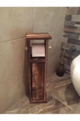 Ahşap wc Kağıtlık Tuvalet Telefon Tutucu Standı Özellikli Banyo Kağıtlık - 5