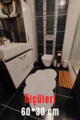 Ahşap Banyo Paspası Dekoratif Banyo Paspası Masif Banyo Paspas 60*30 Cm - 2