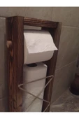 Ahşap Wc Kağıtlık Tuvalet Tuvalet Kağıtlığı Telefon Çiçek Standı Özellikli - 1