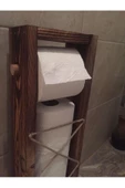 Ahşap Wc Kağıtlık Tuvalet Tuvalet Kağıtlığı Telefon Çiçek Standı Özellikli - 1