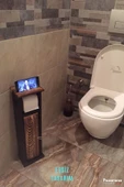 Ahşap Wc Kağıtlık Tuvalet Telefon Tutucu Standı Özellikli Banyo Kağıtlık - 5