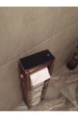 Ahşap Wc Kağıtlık Tuvalet Tuvalet Kağıtlığı Telefon Çiçek Standı Özellikli - 5