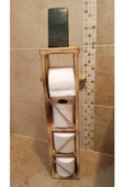 Ahşap Wc Kağıtlık Tuvalet Telefon Tutucu Standı Özellikli Banyo Kağıtlık - 2